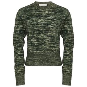 VICTORIA BECKHAM Marled brushed  cropped cotton sweater